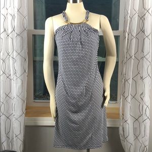 Michael Kors Navy White Dress Halter Geometric L
